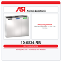 ASI 10-0834-RB 3-Bin Recycling Station - 14 Gal - Free Standing