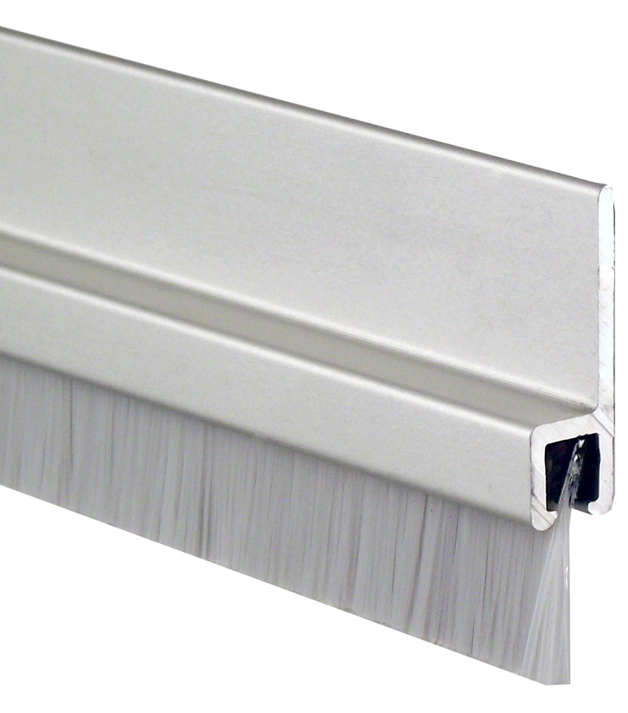 Pemko 18041CNB 84" Brush Gasketing Door Seal - 3/8" Grey Nylon Brush in Clear Anodized Aluminum Housing