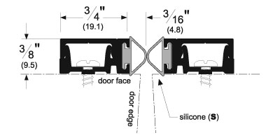 Pemko 29310CS Brush Astragal with Snap Cover – 84" Aluminum | Fire Rated