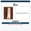PDQ 4GW03 Night Latch Outside Exit Trim | ANSI Function 03 Grip Pull | Covers 161 Prep