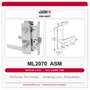 Corbin Russwin ML2070 ASM Full Dummy Trim | Grade 1 Commercial