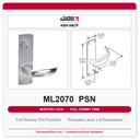 Corbin Russwin ML2070 PSN Full Dummy Trim | Grade 1 Commercial