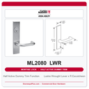 Corbin Russwin ML2080 LWR Half Active Dummy Trim | Grade 1 Commercial