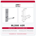 Corbin Russwin ML2080 ASR Half Active Dummy Trim | Grade 1 Commercial