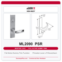 Corbin Russwin ML2090 PSR Full Active Dummy Trim | Grade 1 Commercial