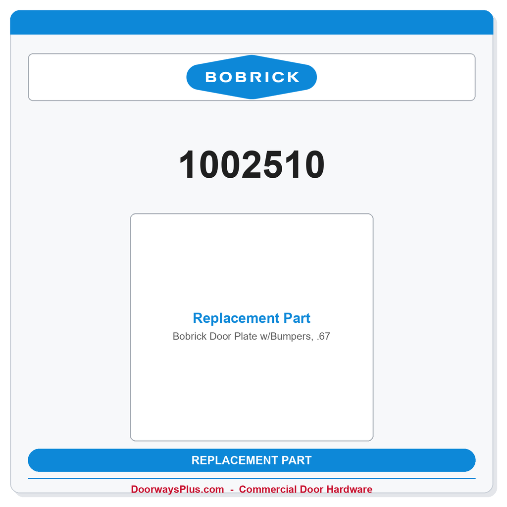 Bobrick 1002510 Door Plate w/Bumpers – Toilet Partition Replacement Part