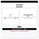 Rockwood 580 Surface Door Bolt 12" – Satin Chrome (US26D/626) Fire Rated