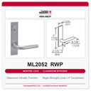 Corbin Russwin ML2052 RWP Classroom Intruder Mortise Lockset | Grade 1 Commercial