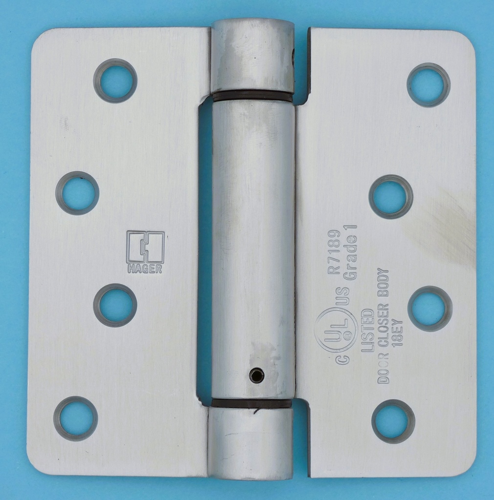 Hager 1761 4x4 Stainless Steel Spring Hinge | US32D | 1/4" Radius