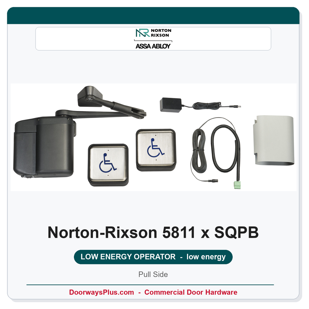 Norton 5811 x SQPB Low Energy Operator | Pull Side | Square Push Buttons | 693T/689