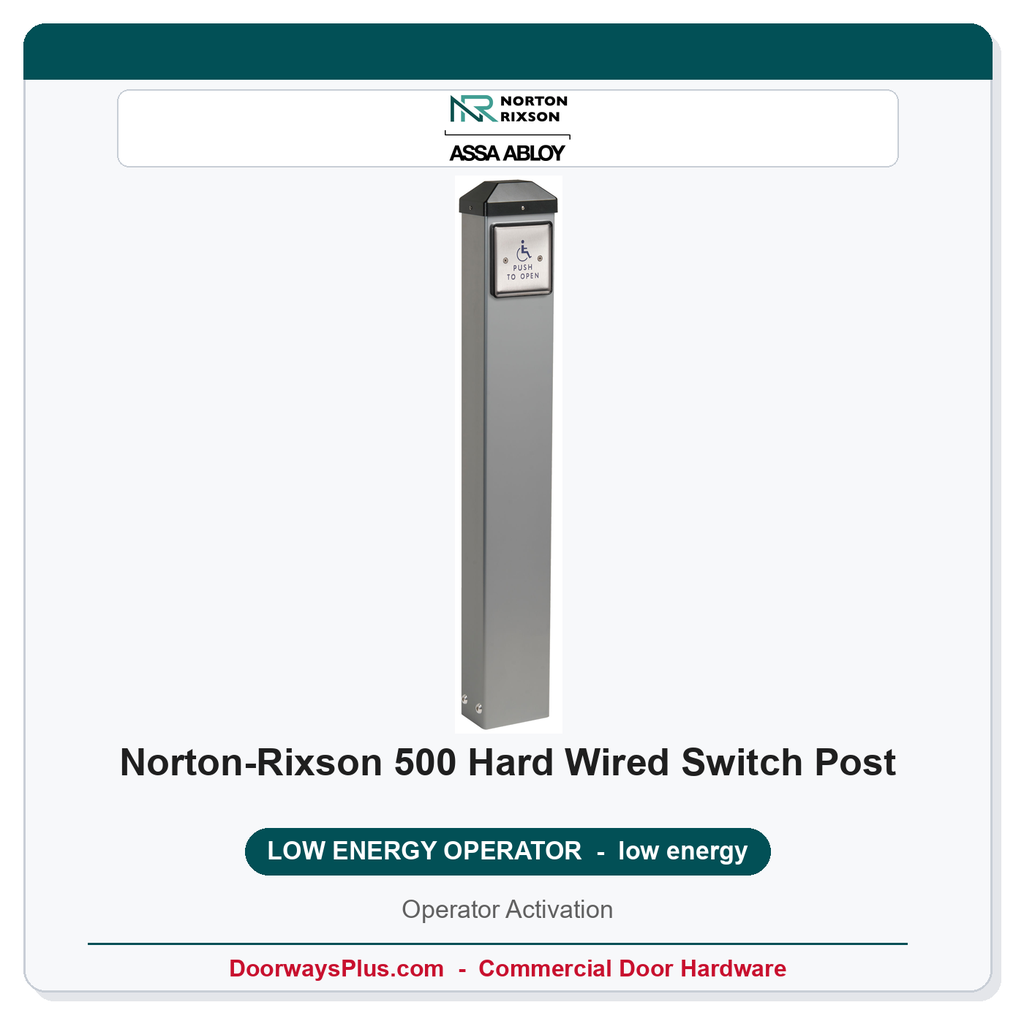 Norton 500 Hard Wired Switch Post | Operator Activation | Finish 689 Aluminum