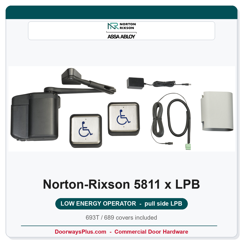 Norton 5811 x LPB Low Energy Operator | Pull Side | Less Push Buttons