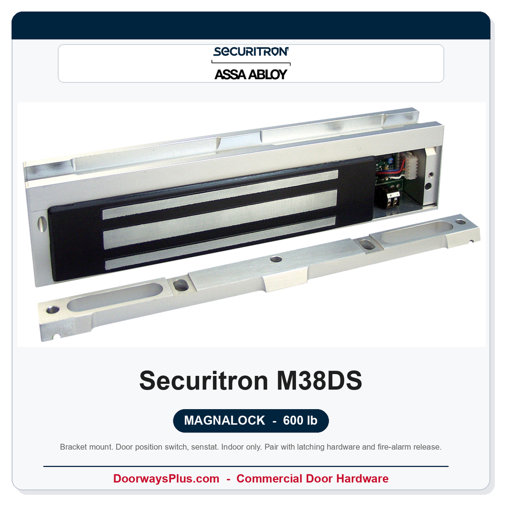 Securitron M38DS Magnalock 600 lb | Door Position Switch, Senstat