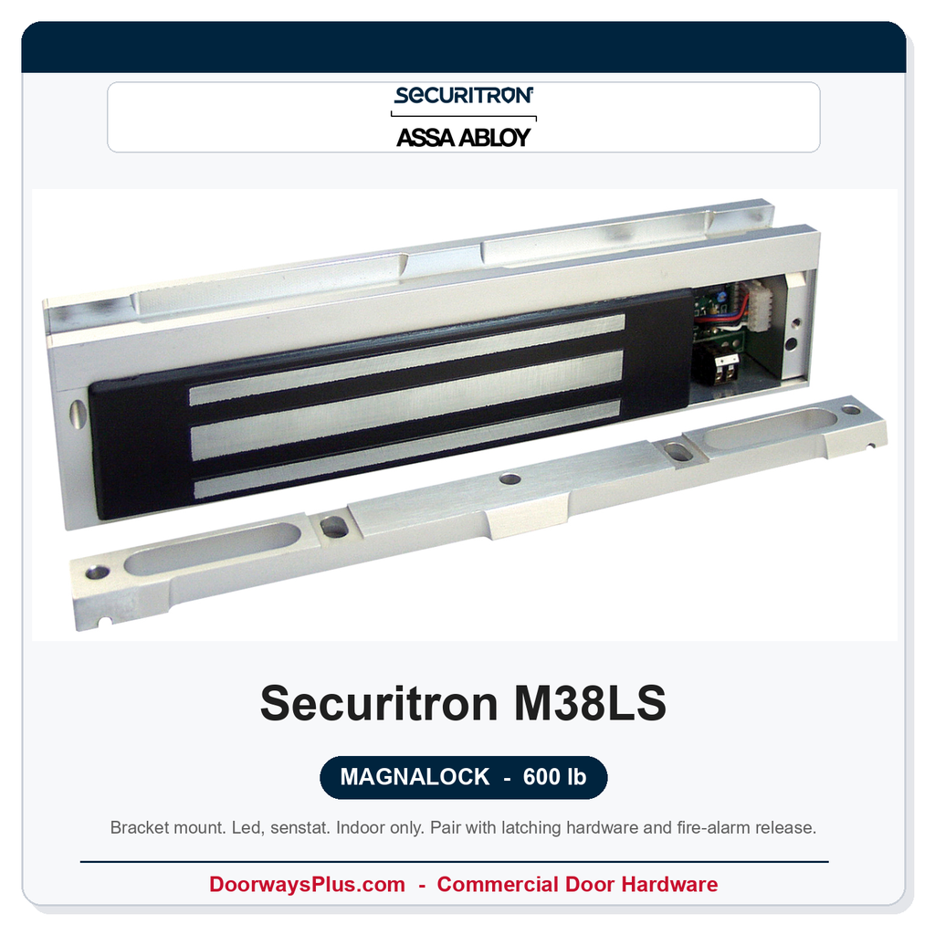 Securitron M38LS Magnalock 600 lb | LED, Senstat