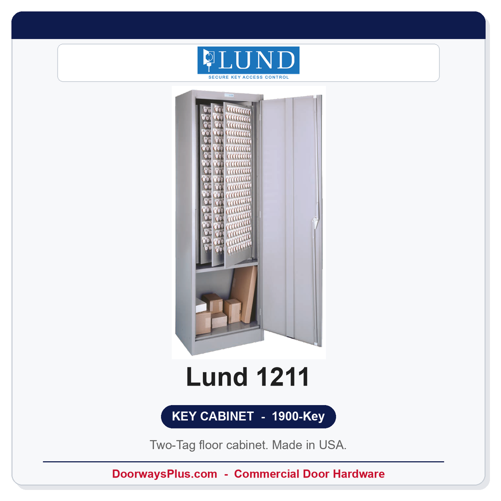 Lund 1211 Floor Key Cabinet | 1900-Key Two-Tag | Made in USA