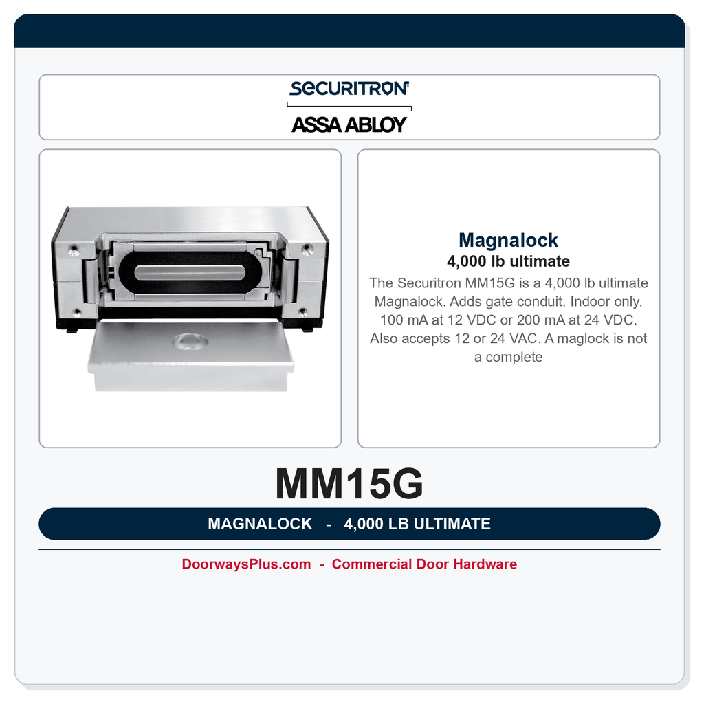 Securitron MM15G Magnalock | 4,000 lb ultimate