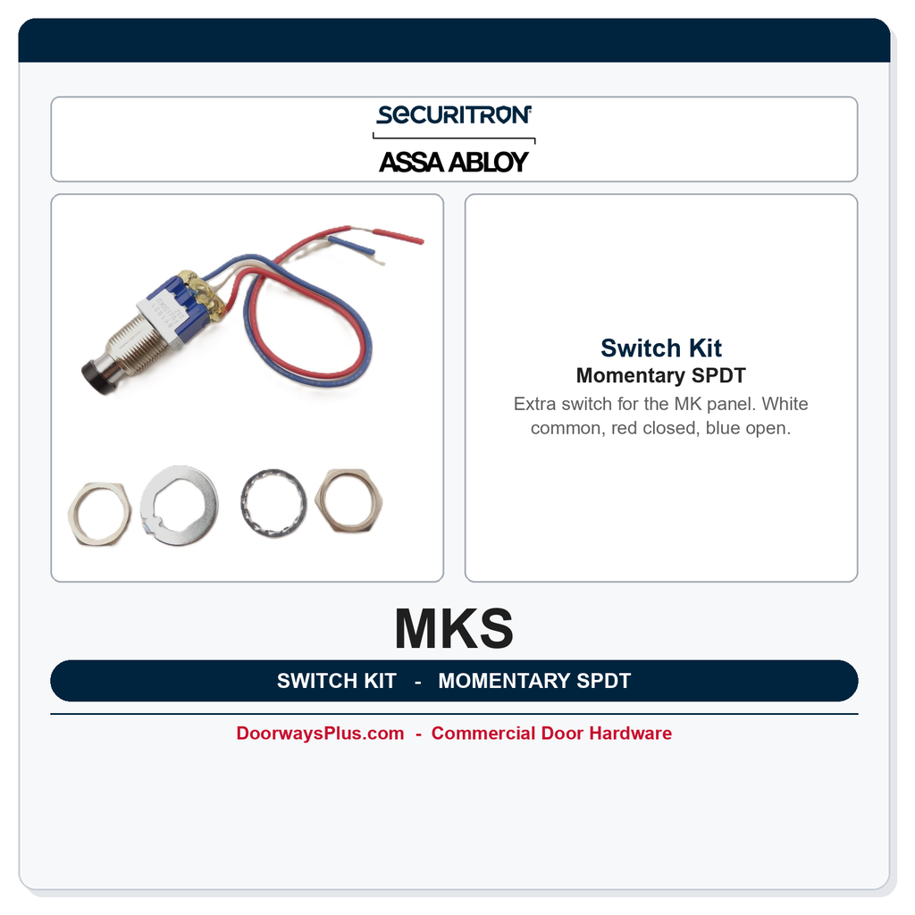 Securitron MKS Mortise Keyswitch - Replacement SPDT Switch Kit, Momentary