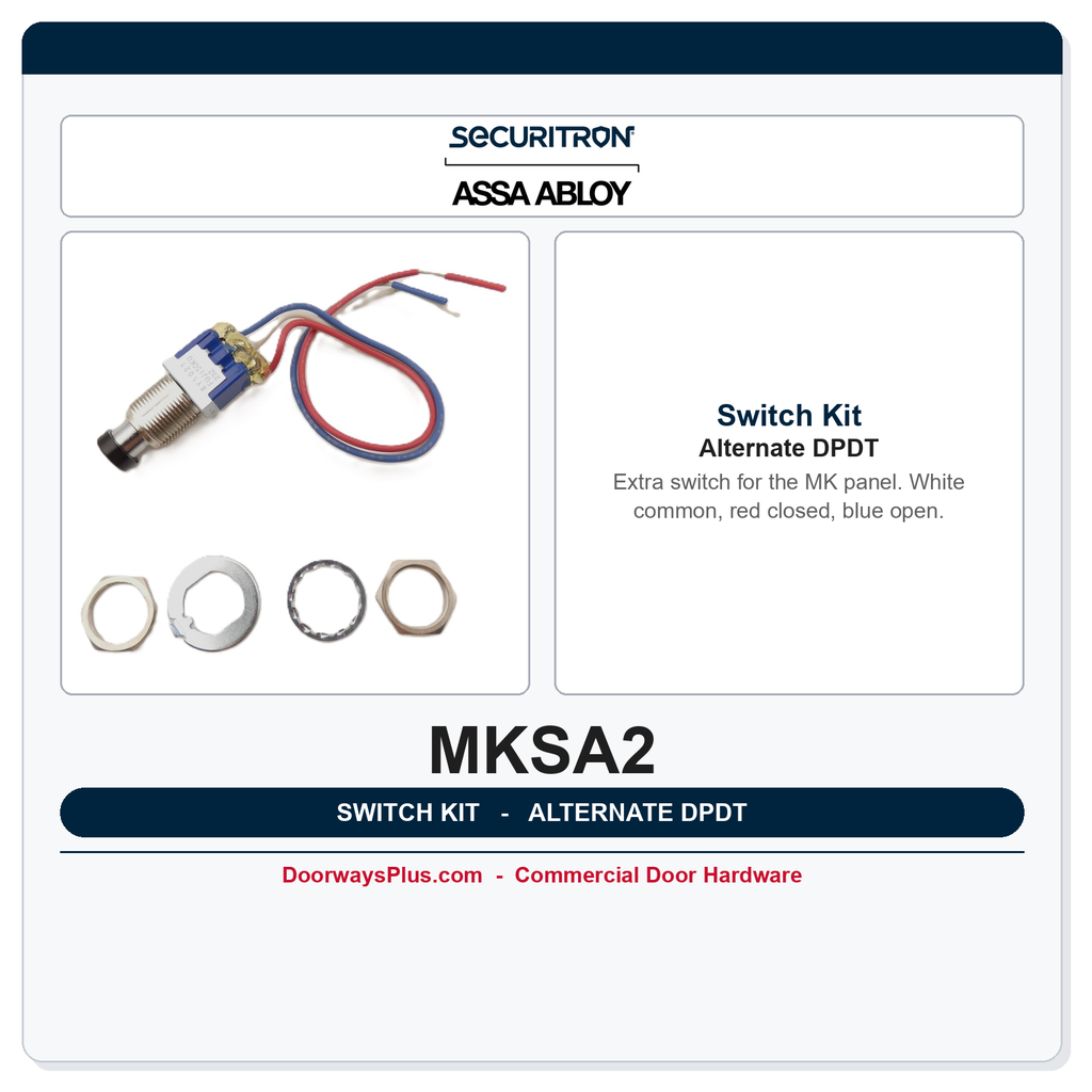 Securitron MKSA2 Mortise Keyswitch - Replacement DPDT Switch Kit, Alternate