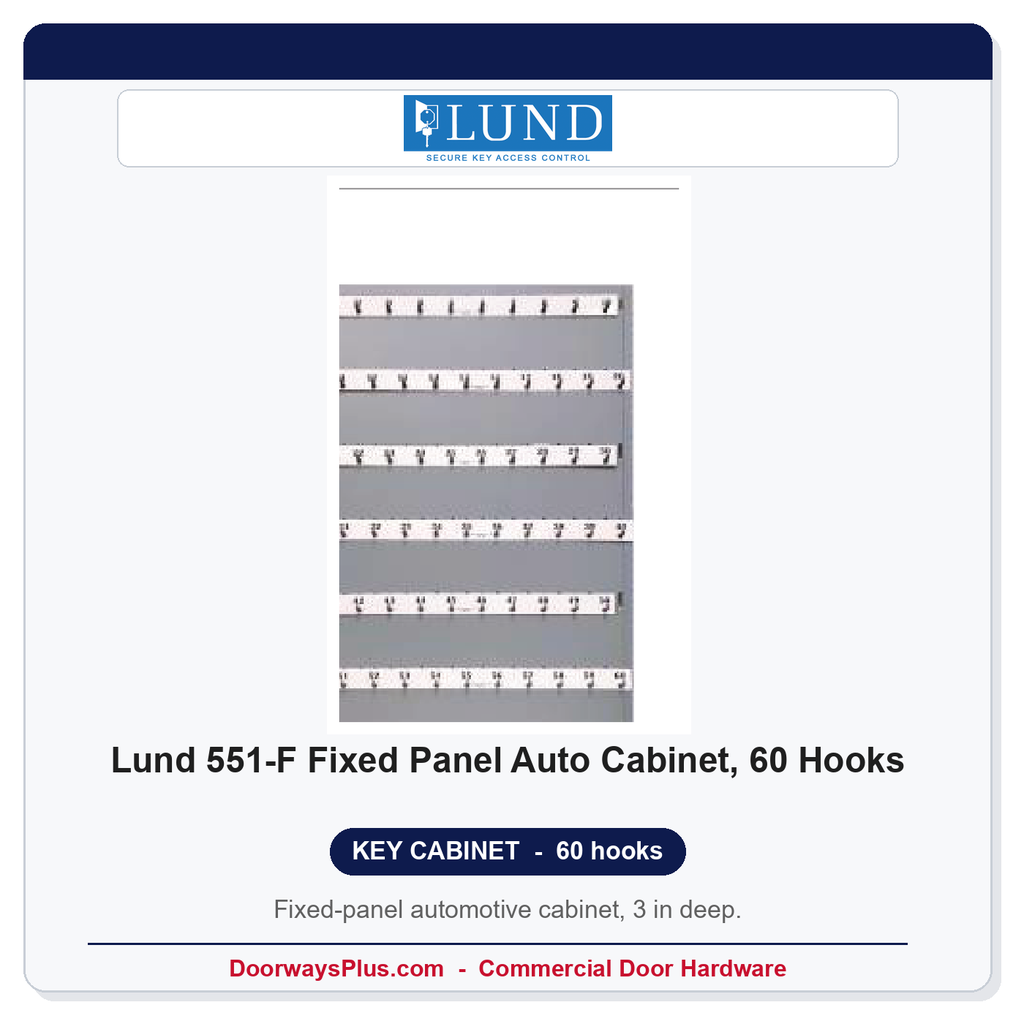 Lund 551-F Fixed Panel Auto Cabinet, 60 Hooks