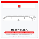 Hager 412SA Flat Aluminum Saddle Threshold 5" Wide x 1/2" | ADA Compliant | Mill Finish