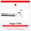 Hager 770S Nylon Brush Sill Sweep with Rain Drip – UL10C – Mill Aluminum