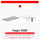 Hager 835S Steel Flat Bar Astragal, Prime Painted, Fire Rated, 7 ft or 8 ft