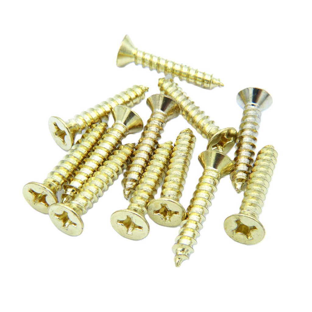Hager 1-810-5824 #12 x 1-1/4" Wood Hinge Screws US3 Polished Brass | Pkg of 12 or 100