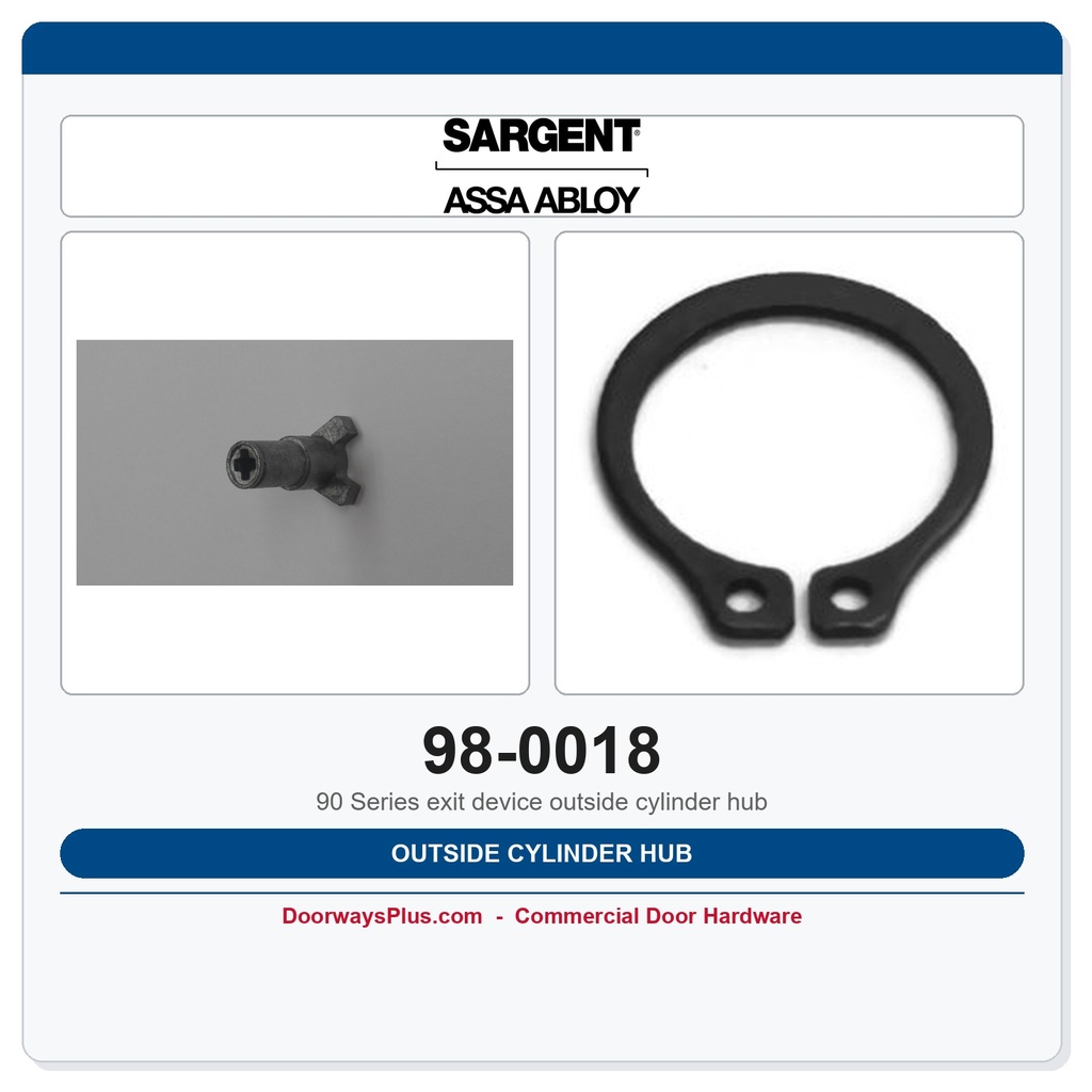 Sargent 98-0018 Outside Cylinder Hub | 9800 & 80 Series Rim Exit Devices