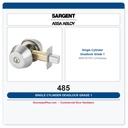 Sargent 485 Single Cylinder Deadlock Grade 1 ANSI EO151 LA Keyway