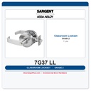 Sargent 7G37 LL Classroom Cylindrical Lever Lockset | ANSI F05 Grade 2
