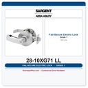 Sargent 28-10XG71 LL Fail Secure Electric Cylindrical Lock, Grade 1 Heavy Duty, RX Monitoring