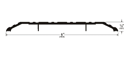 Pemko 172A 6" wide x 1/2"h Fluted Saddle Threshold