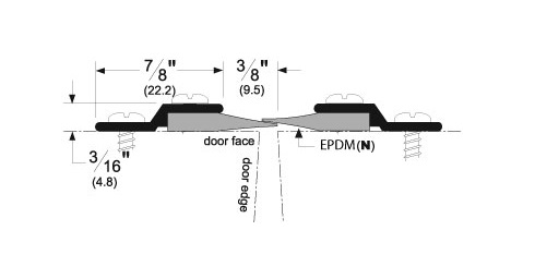 Pemko 305CN Meeting Stile Split Astragal - Aluminum with Neoprene Seal