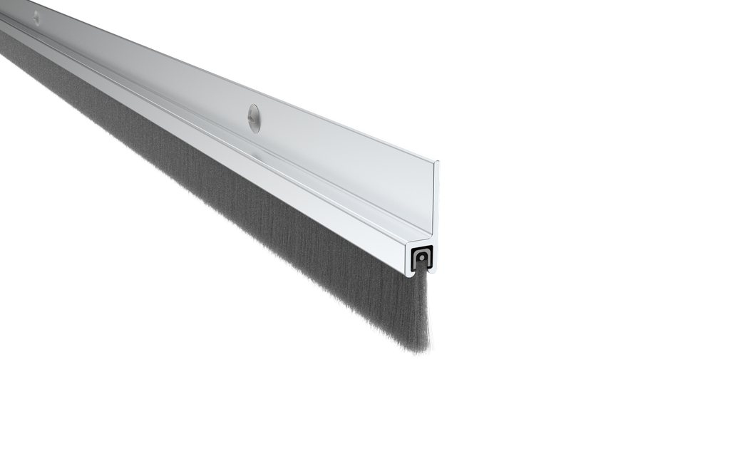 Pemko 18061CNB Grey Nylon Brush Sill Sweep - Clear Anodized Aluminum