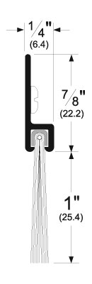 Pemko 18100CNB Nylon Brush Sill Sweep - Aluminum