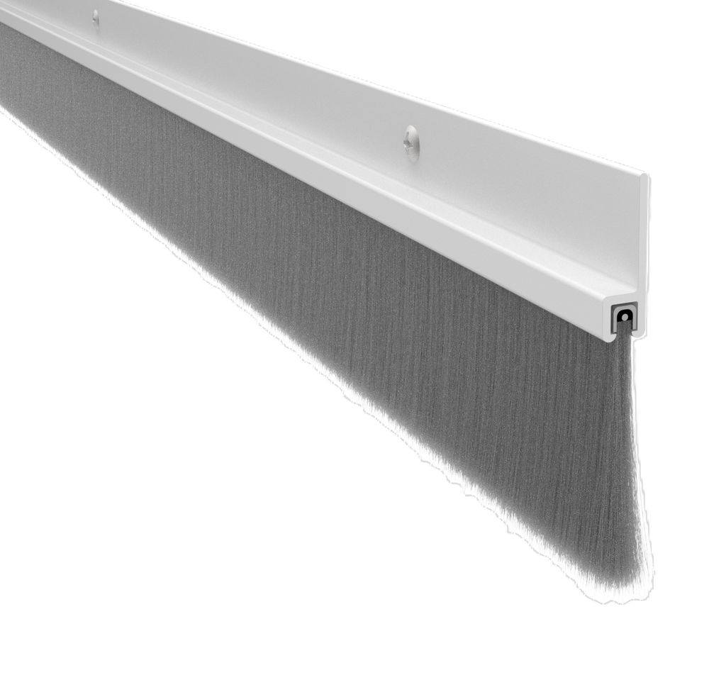 Pemko 18137CNB Sill Sweep with 1-3/8" length Gray Nylon Brush in Aluminum Finish