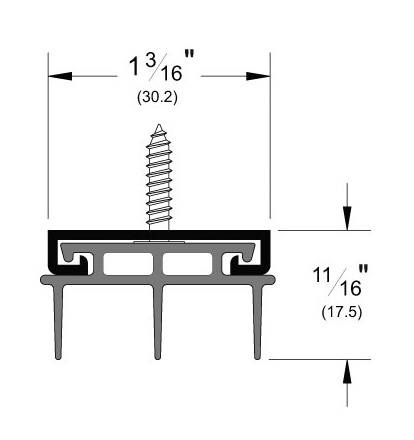 Pemko 2343AV Door Bottom with Vinyl Insert - Aluminum