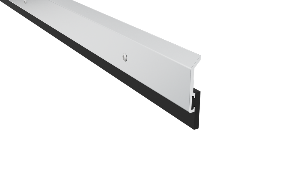 Pemko 315CN Sill Sweep with Black Neoprene Insert in Aluminum Finish