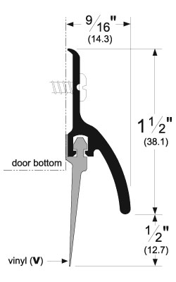 Pemko 345AV Vinyl Sill Sweep with Rain Drip