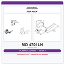 Accentra MO 4701LN Grade 1 Passage Latchset – ADA, UL 3-Hr Fire Rated