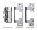 HES 8000-LBM Electric Strike w/ Latch Bolt Monitor, 630 Satin Stainless, 12/24VDC