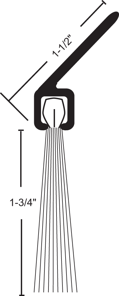 NGP G622A Angled Nylon Brush Sill Sweep – Aluminum