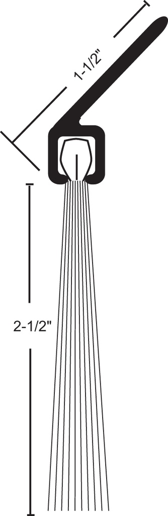 NGP H623A Angled Nylon Brush Sill Sweep