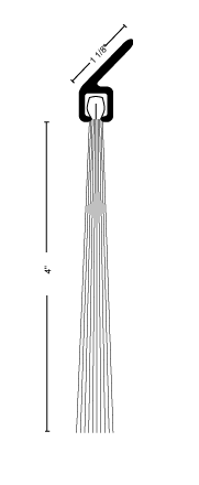 NGP I624A Angled Nylon Brush Sill Sweep – Aluminum