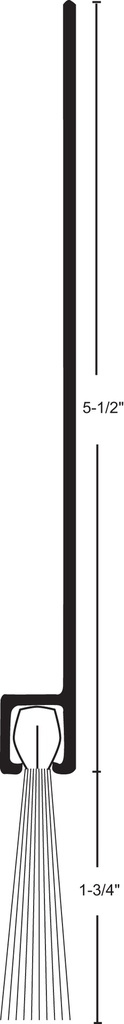 NGP G611A Extended Brush Sill Sweep – Aluminum, Grey Brush