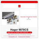 Hager 9878CS Heavy Duty 72" Pocket Door Track Set