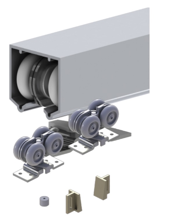 Hager 9878HD 72" Extra Heavy Duty Sliding Pocket Door Track Set