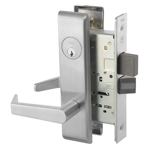 Accentra 8822FL AUCN Mortise Lockset   Dormitory/ Exit Function less Cylinder - Yale