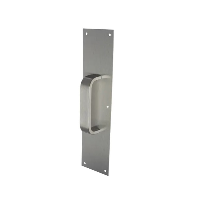 Rockwood 122 x 70C 32D Pull Plate | 4" x 16" Plate & 3/8" x 1-1/4" Solid Flat Bar Pull 