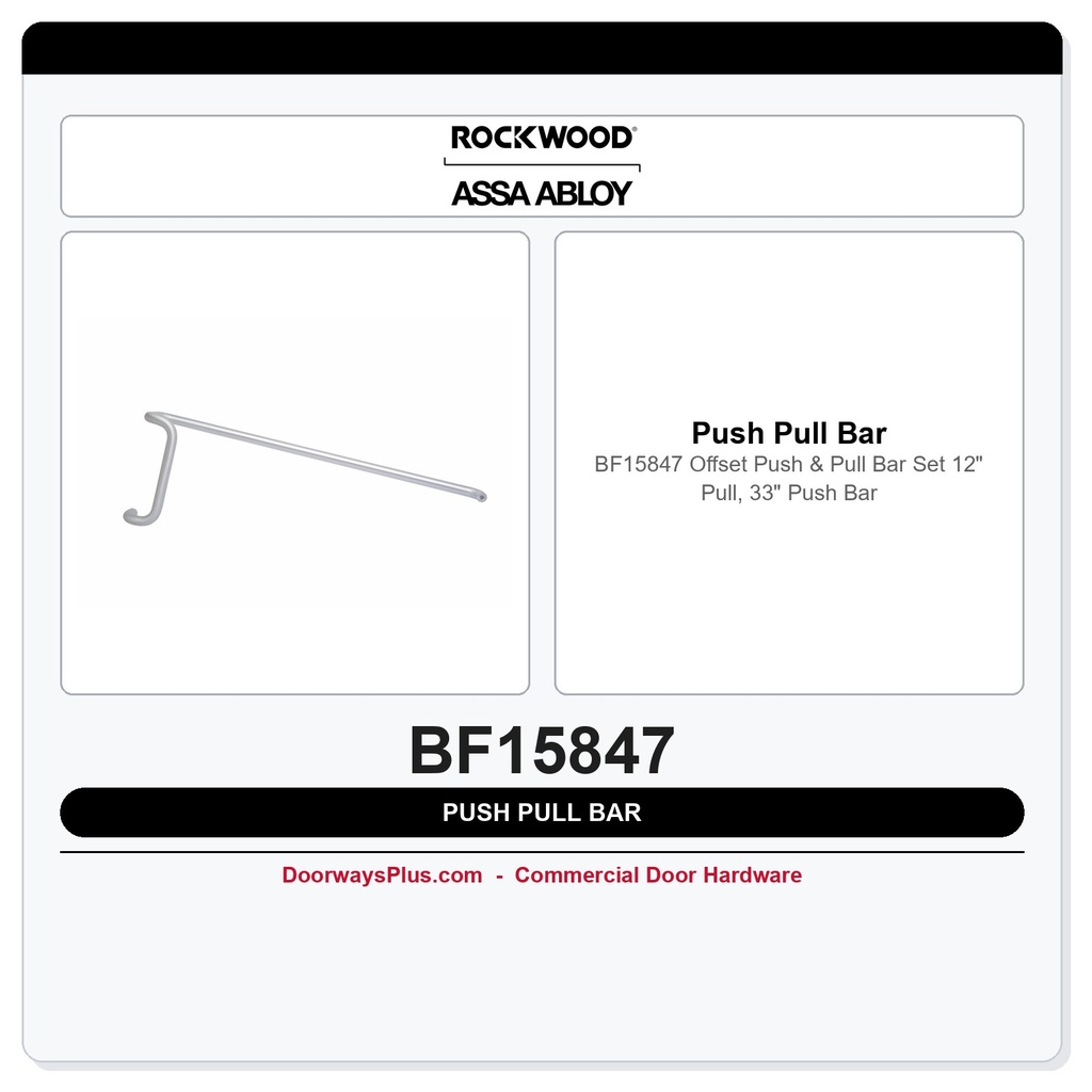 Rockwood BF15847 Offset Push Pull Bar Set | 36
